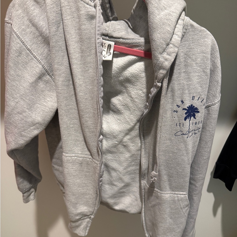 Unisex Gray Zip Up
